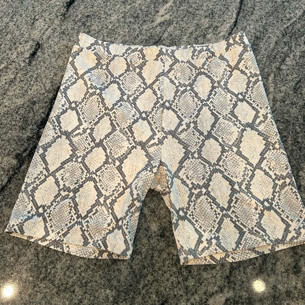 snake skin print bike shorts